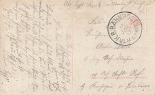 167055) K.B. Bahnpost Ulm II Kmpt, K1 von 1917 auf AK Vater Unser, Kriegsszene