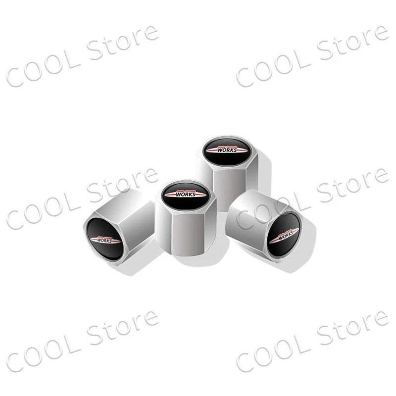 4 Dust Valve Caps For MINI Cooper S JCW R55 R56 R50 R53 R60 R61 F54 Silver - Image 2 of 4