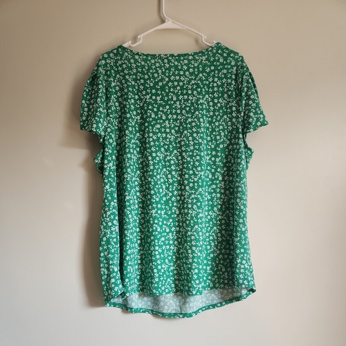 Adrianna Papell Women's Short-Sleeved Top Size 2X Green Floral NWT - Picture 5 of 6