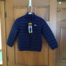 Eddie Bauer Navy Blue Unisex Kids Quilted Packable Down Jacket Med. 7-8 BNWT