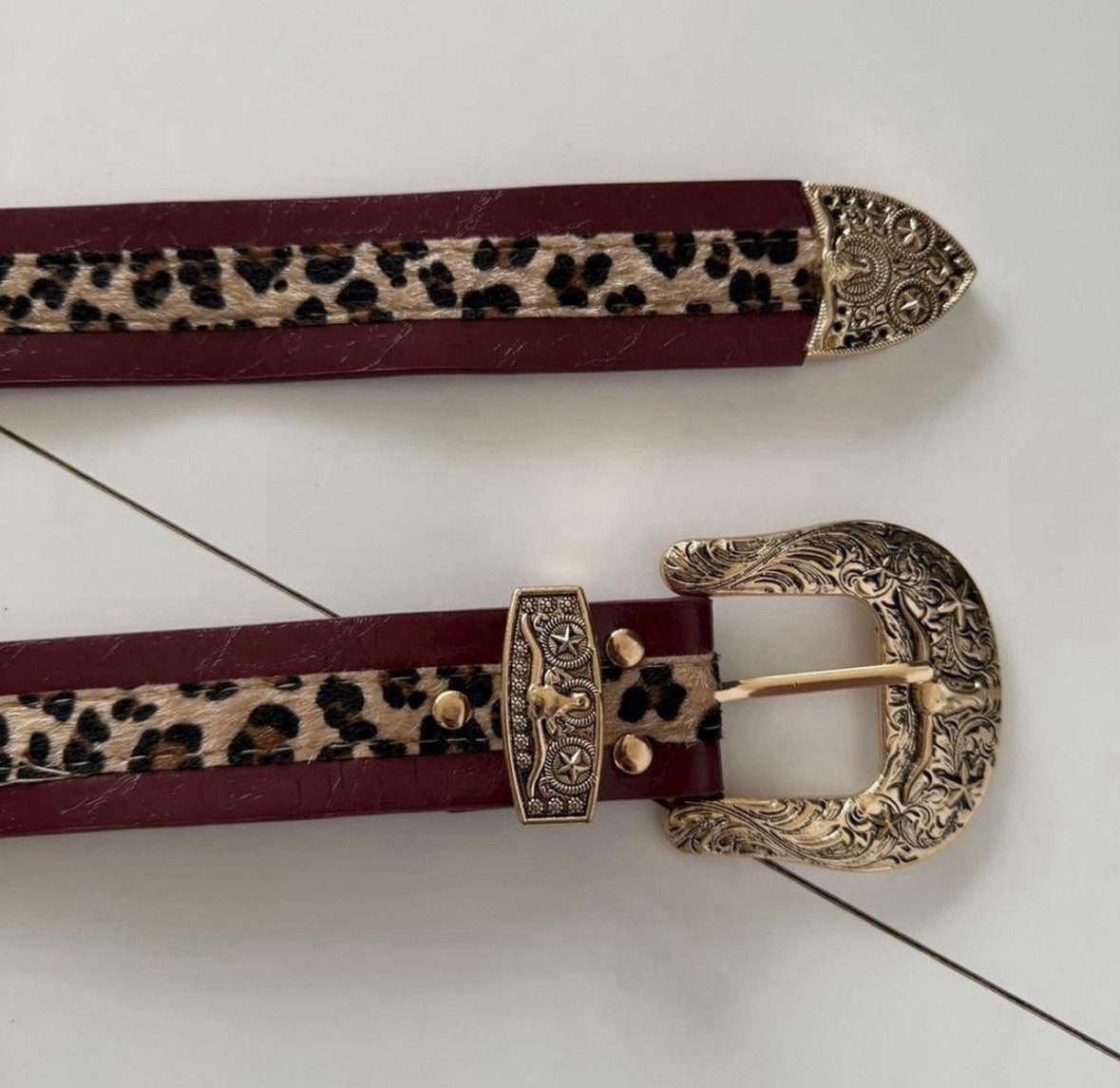 Western Burgundy Leopard Print Women display picture 2