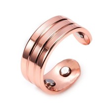 Red Copper Magnetic Ring Retro Opening Adjustable Pure Copper Magnetic Ring