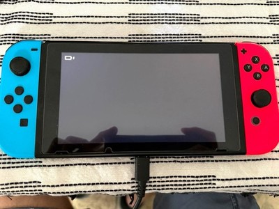 Nintendo Switch HAC-001 Handheld Console w/ Neon Red/Neon Blue Joy-Con USB-C