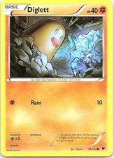 Diglett Fates Collide 36/124 Common Pokemon Near Mint Pokemon Card