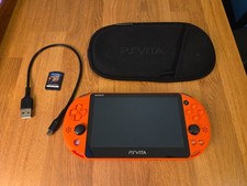 Sony PS Vita 2000 Slim PCH-2000 - Neon Orange - GREAT   Charger