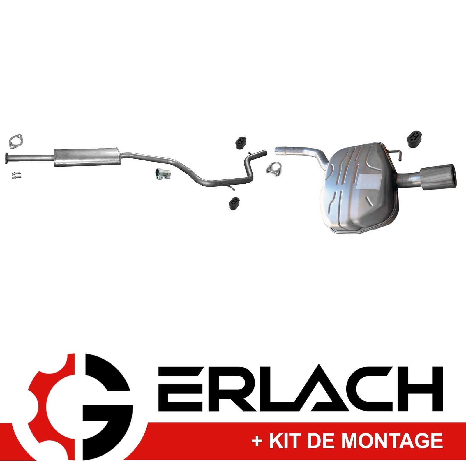 Pot d'échappement silencieux pour Volvo V70 III 2.0 R-DESIGN anti-corrosion 7610