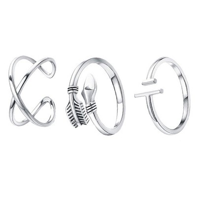 3 PCS Ringe Frauen Verstellbar Einfacher Offener Kreativer Fingerring