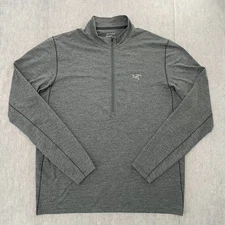 Arc’teryx Sweater Adult Large Gray Green 1/2 Zip Pullover Stretch Logo Mens L