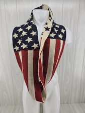 Unisex USA Flag Knit Infinity One Size Scarf Wrap