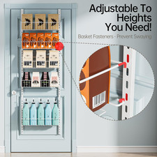 Adjustable Cabinet Door Organizer, 6-Tier Hanging Spice Rack Organizer, Metal...