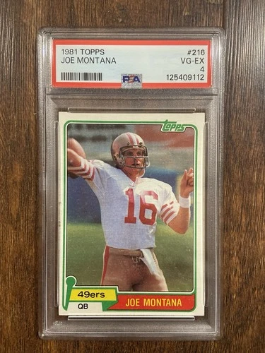 1981 Topps Football #216 Joe Montana 49ers RC Rookie HOF PSA 4 VG-EX