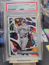 2025 Topps Cosmic Chrome White Hole Refractor #185 Aaron Judge PSA 8