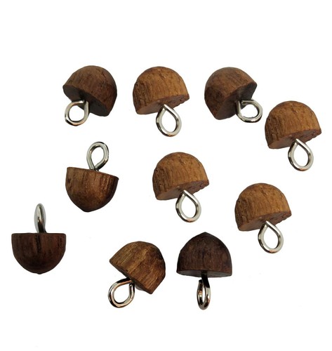 Wooden Button Hook Light Brown Embellishments Cloth Sewing Designer DIY Craft - Picture 3 of 3