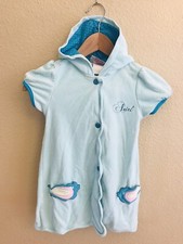 WALT DISNEY Princess Ariel Girls Sz 4 Blue Short Sleeve Swim Cover Hooded Jacket