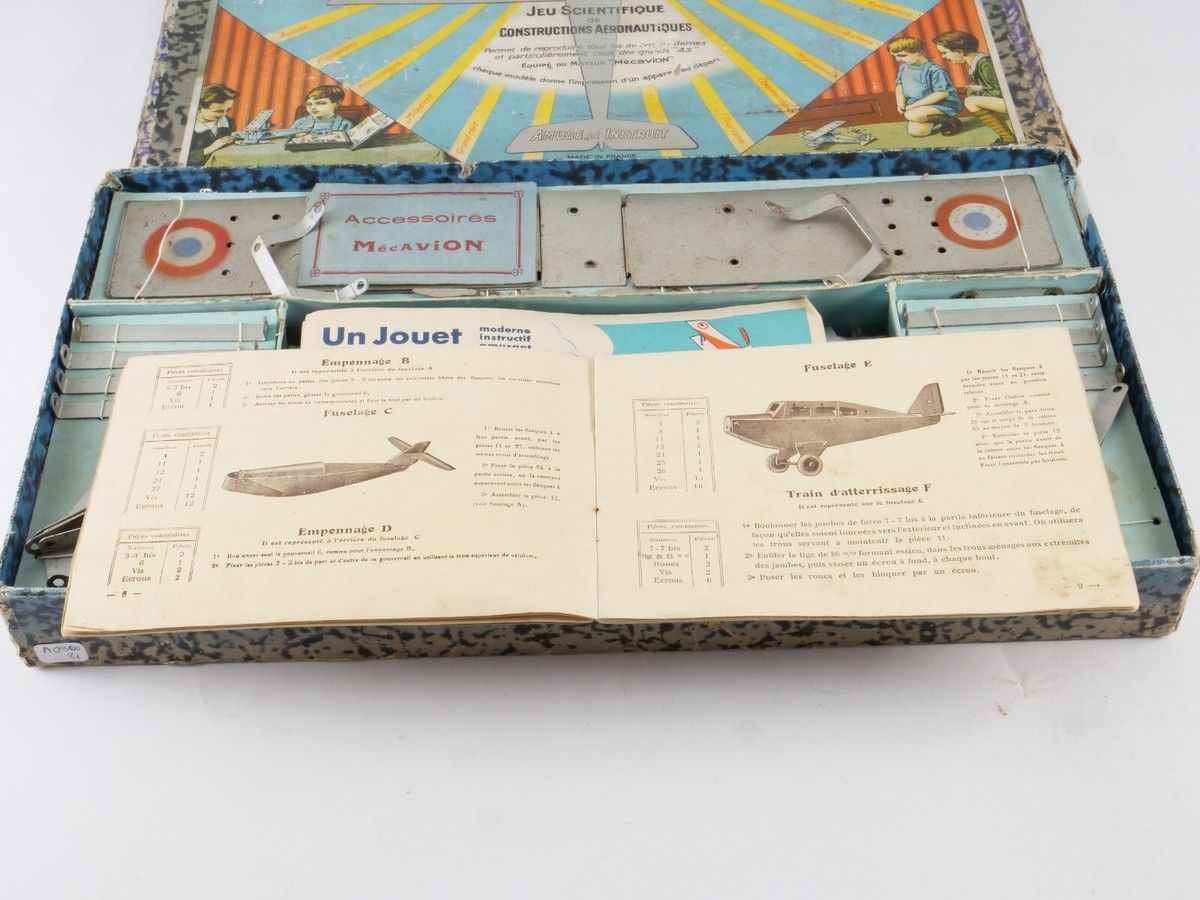 Mecavion 00 Avion coffret aviation Baby ancien en tôle lithographiée avec notice | UK