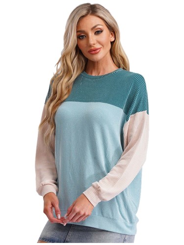 Womens Tops Traveling Pullover Vacation Sweater Holiday Daily Wear Patchwork - Bild 79 von 95