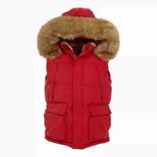 Jordan Craig Men's Yukon Fur Lined Hooded Puffer Vest RED Size XL $150