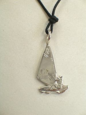 Windsurfing: 925 Silver Pendant - Pendant - Board - Wind Surf - Windsurfer