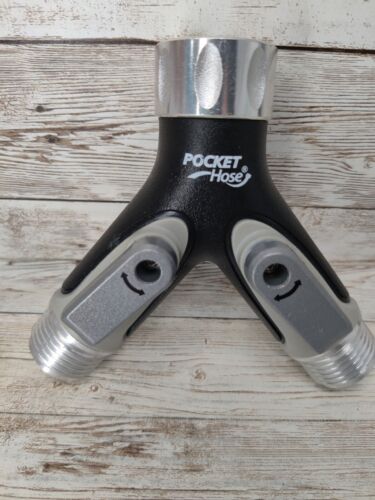 Pocket Hose Silver Bullet 2-Way Hose Splitter, Spigot Divider, w/Shut Off Valves - Picture 6 of 10