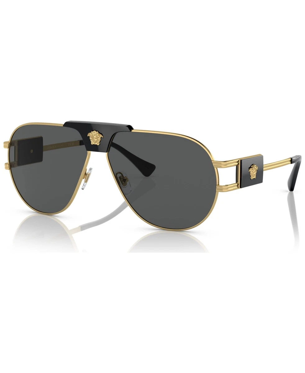 Versace Sunglasses VE2252 100287 63mm Gold / Dark Grey Lens 
