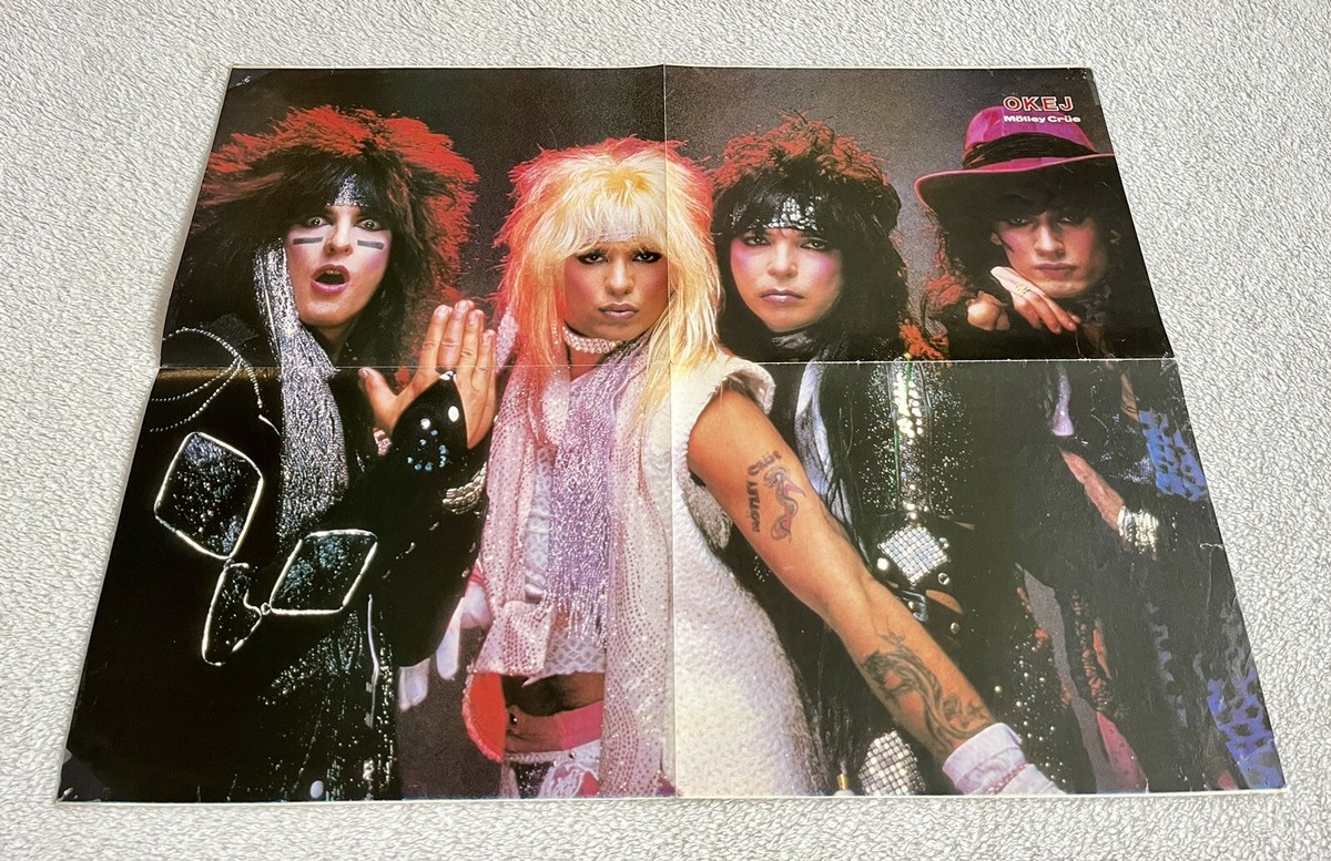 MÖTLEY CRÜE 1985 Vince Neil Sixx Tommy Lee Swedish Poster Magazine