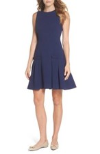  ELIZA J DROP WAIST CREPE NAVY DRESS sz 10