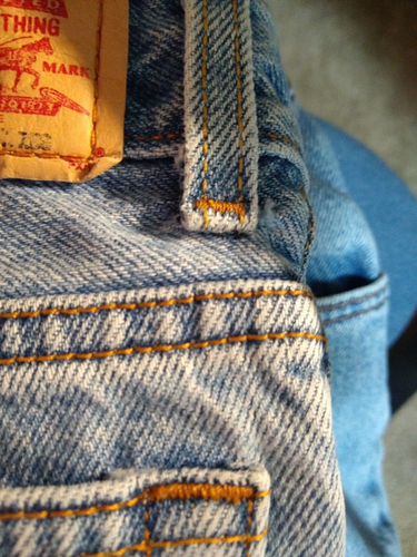 Levi's 550 Regular Girl's Size 7X Denim Jeans Red Tab Tapered - Picture 10 of 11