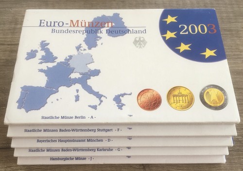💥☘️🍄 KURSMÜNZENSERIE Euro-Münzen 🍄☘️🍄 KMS 2003 Prägestätte A-D-F-G-J 🍄☘️💥