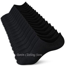 12-120 pairs Women Men Solid Plain Black NO Show Socks Wholesale Lots 6-8 9-11