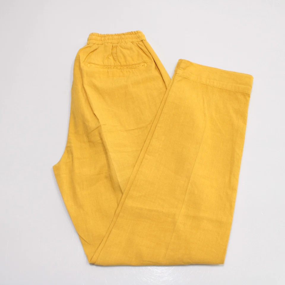 Pantalones con cordón informales Sartorio Kiton nuevos con etiquetas talla 34 EE. UU. en mezcla de lino amarillo Foto 2 de 4