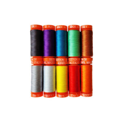 Aurifil Thread 10 SMALL SPOOLS COTTON 50WT 85 & Fabulous by Kaffe (220yds each)