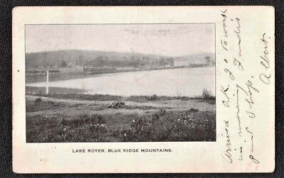 Antique Vintage Postcard Lake Royer, Blue Ridge Mountains 1906