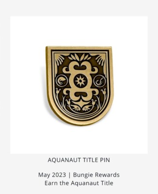   Destiny 2 Aquanaut Title Seal Medallion Pin Season Of The Deep Bungie Rewards