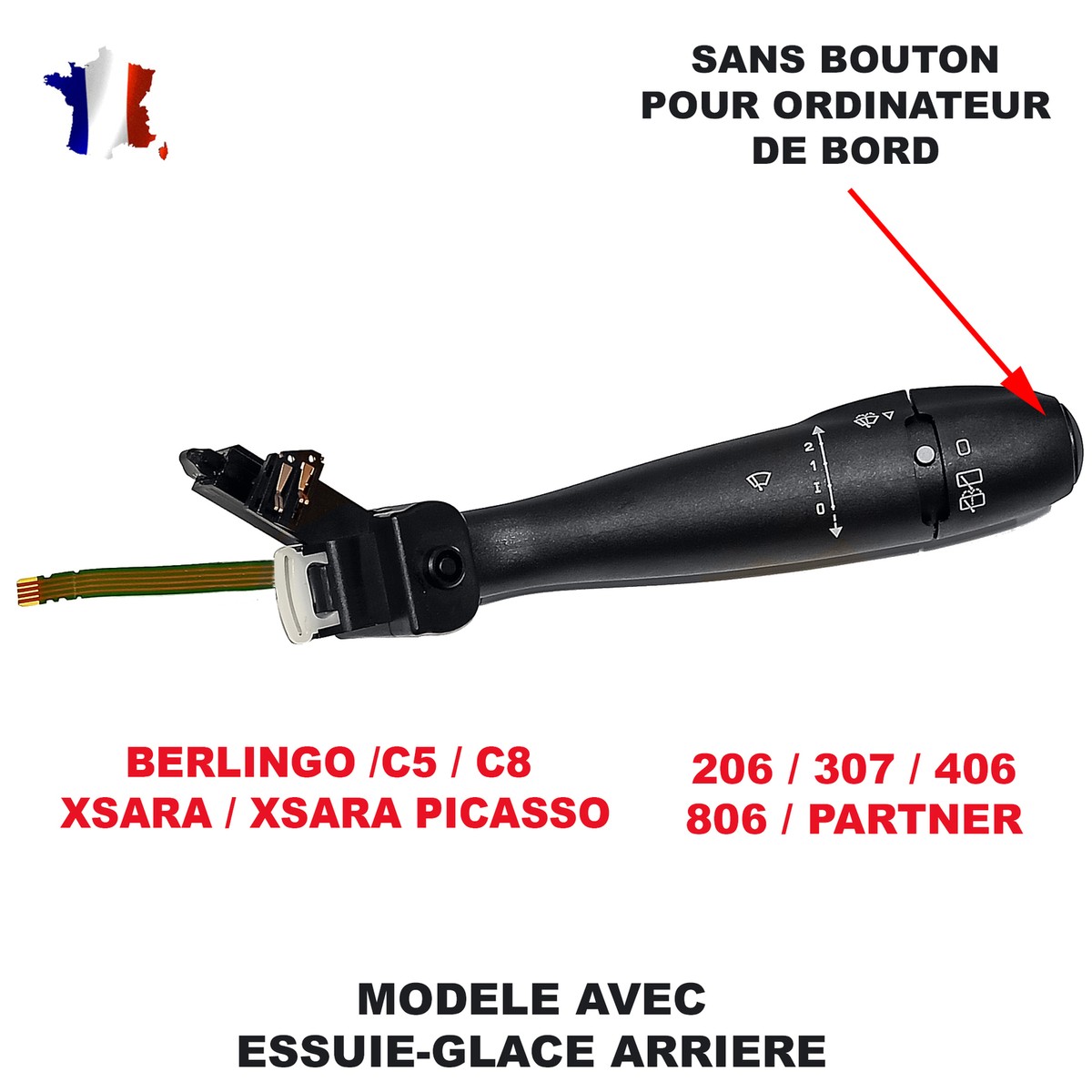 Commutateur Colonne Direction Essuie-Glace Partsline - Compatible Peugeot Citroën 96477533XT