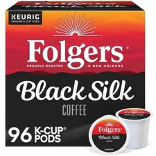 Folgers Black Silk Coffee Keurig K-Cup Pods, Dark Roast Coffee, 96 Count