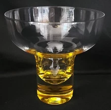 Cocktail Wine Margarita Glass Weighted Stem Yellow Pedestal 13 Oz