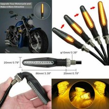 4x 12V LED Flowing Motorcycle Turn Signals Indicator Light Chopper Cafe Racer UK