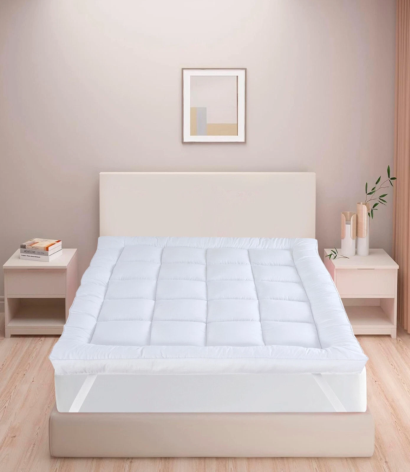 4 Inch 10cm Soft Anti Allergy Mattress Topper 700 GSM Hollowfibre All Sizes