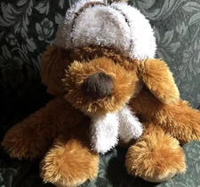Hugfun Teddy Bear Plush Hunter Brown stuffed Winter 16” Winter Hat Very Soft.