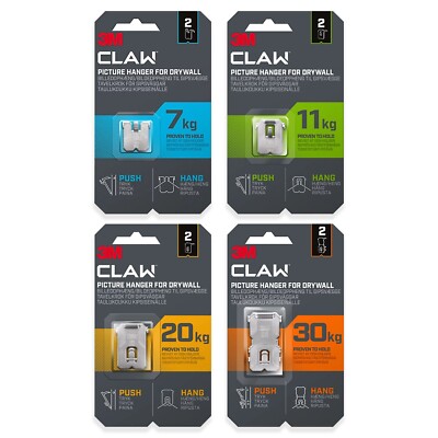3M CLAW Trockenbau/Gipskarton Bild, Spiegel, Rahmen & Wohndeko Aufhänger