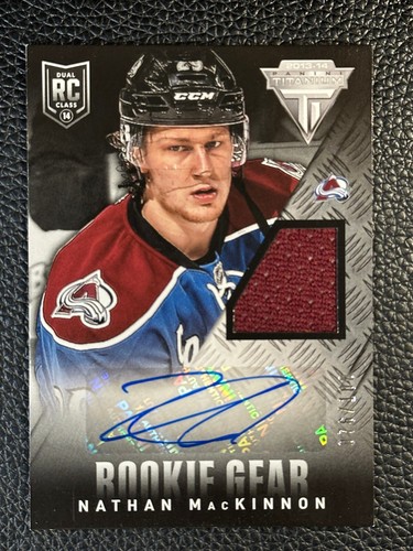 2013 Panini Titanium Rookie Gear Nathan MacKinnon 76/100 Auto Jersey RC Rookie
