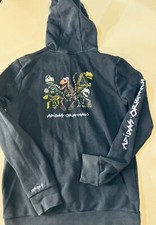 Adidas Originals Girls Hoodie Size Kids Large Rare Design Navy Dinosaurs Retro