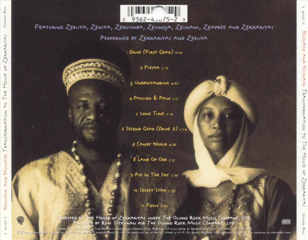 Womack And Womack: Transformation To The House Of Zekkariyas: CD Womack And Womack: Transformation To The House Of Zekkariyas: CD