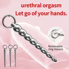 MALE Dilator Urethral Sounding Penis Plug Bead Dilator Stainless Steel Stretcher