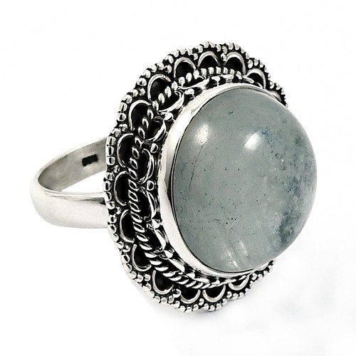 Gift For Her Natural Aquamarine Ring Size S 925 Sterling Silver Jewellery J54 - Picture 4 of 7