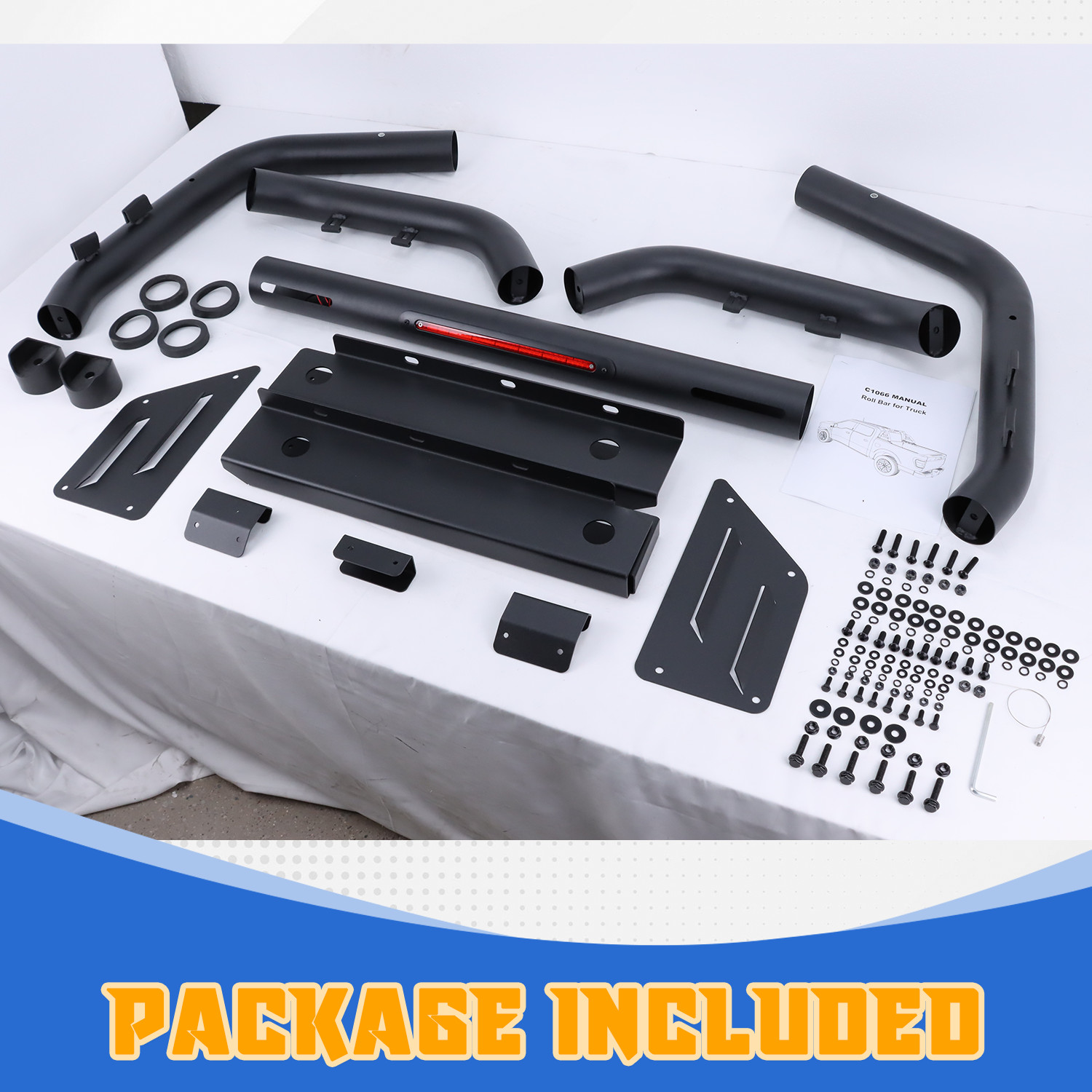 SUVAUTO Adjustable Sport Bar Chase Rack Roll Bar Fit for 2005-2025 Toyota Tacoma