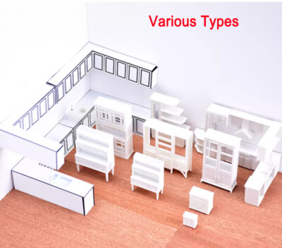 Miniature Model ABS Plastic Cupboard Cabinet Kitchen Ornament Scenery Craft DIY