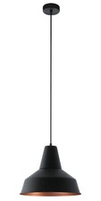 Image of Eglo Somerton 1 Light Black And Copper Pendant Light RRP£85 (127) 