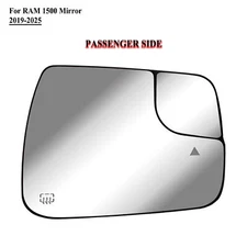 Passenger Right Side Door Mirror Glass Heat with BLIS for 2019 to 2025 RAM 1500