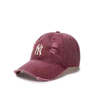 MLB Korea NY Yankees Cap / Wine / Unstructured Damaged Wash / Karina PICK